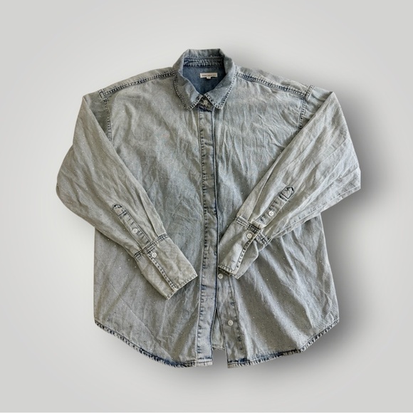 Good American Oversized Denim Shirt Sz 1 - Picture 4 of 9